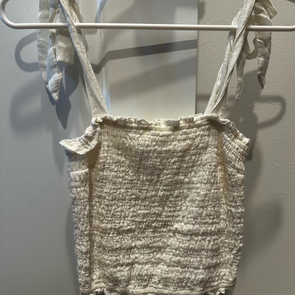 Abercrombie & Fitch Cream Textured Camisole